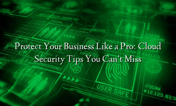 Protect Your Business Like a Pro: Cloud Security Tips You Can’t Miss