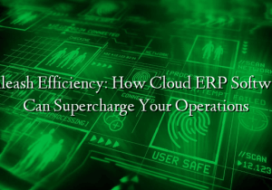 Unleash Efficiency: How Cloud ERP Software Can Supercharge Your Operations